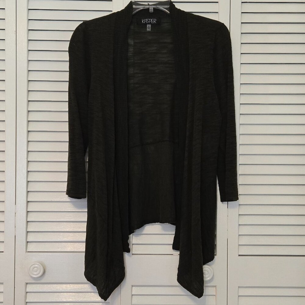 Kasper Lightweight Front Drape Cardigan - Size PS
